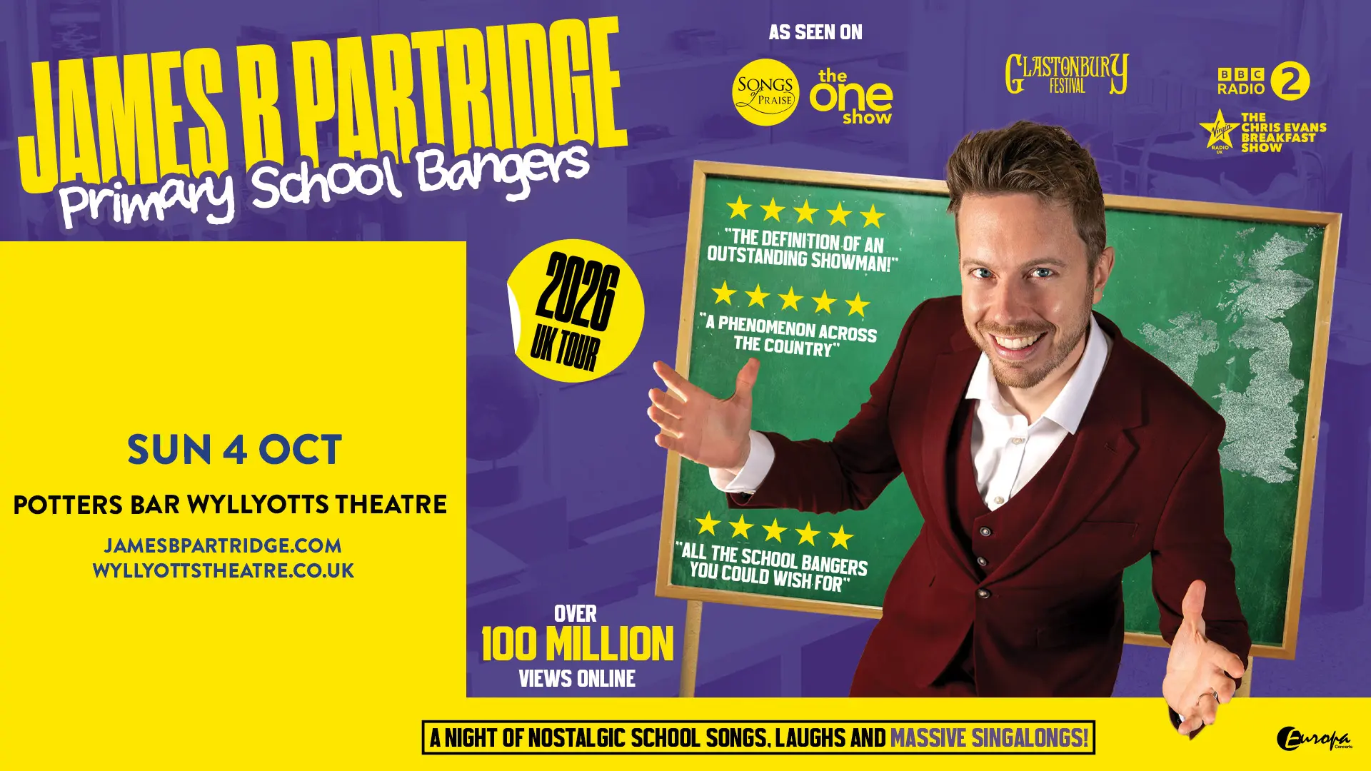 James B Partridge ‘Primary School Bangers’ Tour 2026